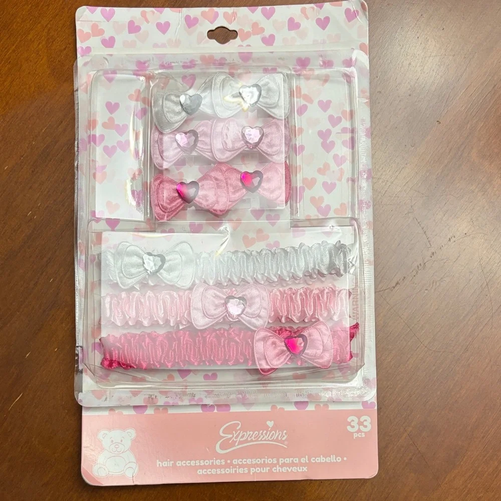 Expressions Pink and Silver Hair Bow Collection